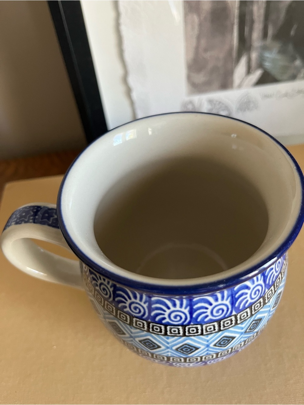 Ceramica Blue Aztec Sky Polish Pottery Mug 16 oz. - Picture 2 of 5